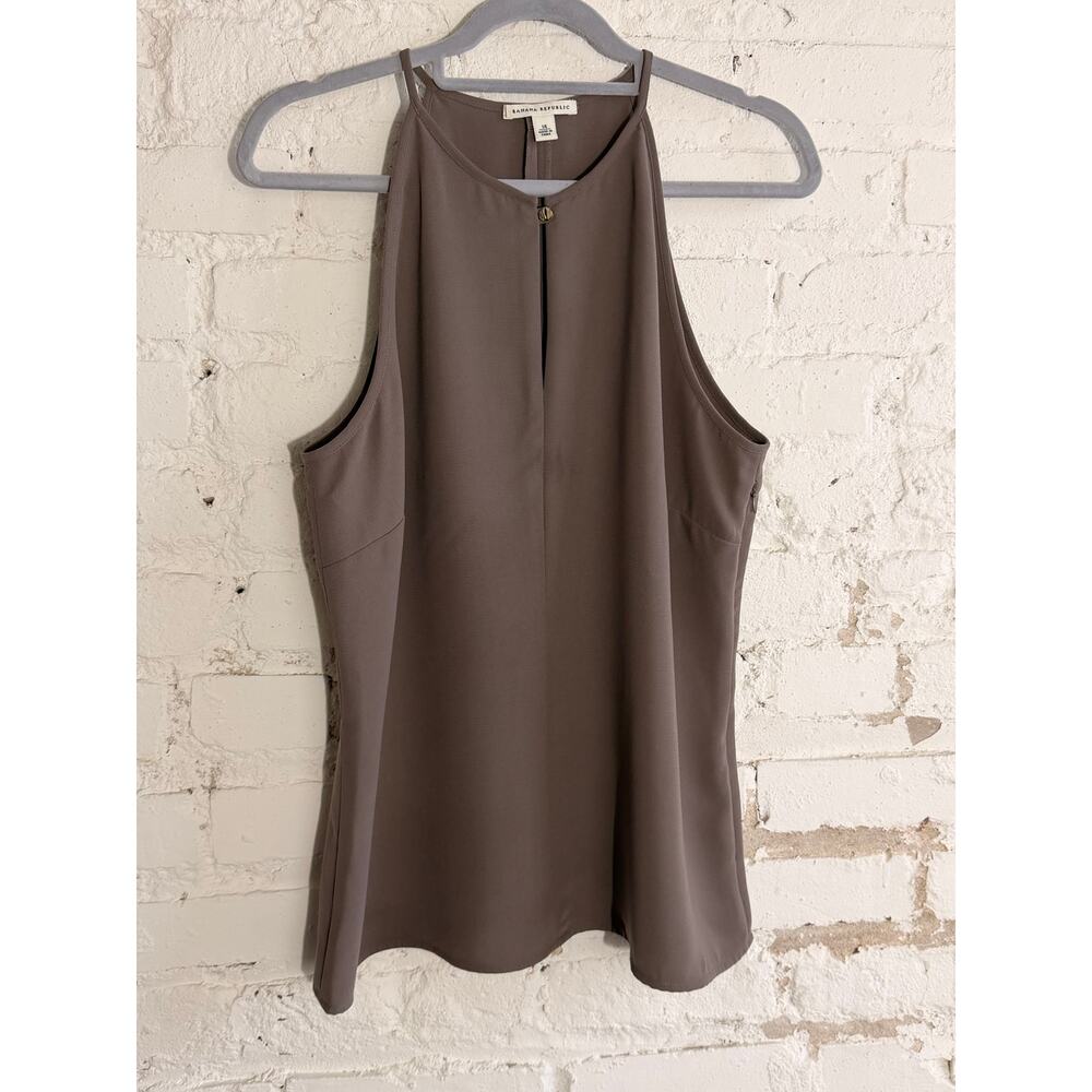 Banana Republic Taupe Halter Neck Sleeveless Blouse